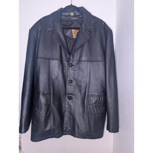 Phase 2 VTG Y2K 100% Leather Jacket 90s Grunge Punk Sz L